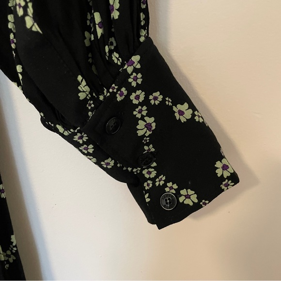 GANNI Crepe Button Wrap Dress - Picture 5 of 9